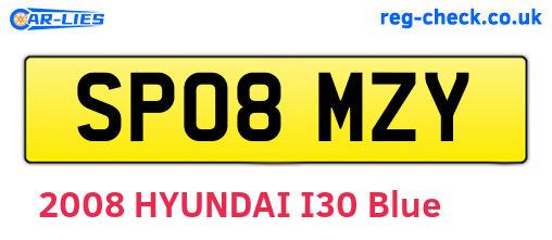 SP08MZY are the vehicle registration plates.