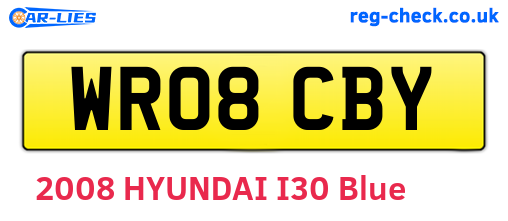WR08CBY are the vehicle registration plates.