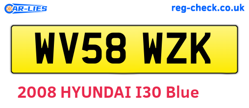 WV58WZK are the vehicle registration plates.