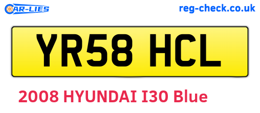 YR58HCL are the vehicle registration plates.