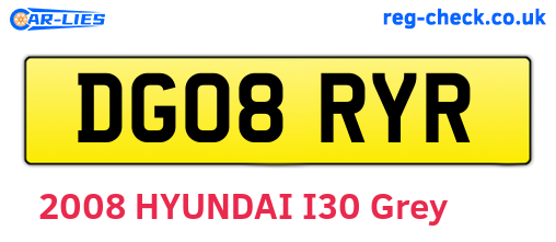 DG08RYR are the vehicle registration plates.