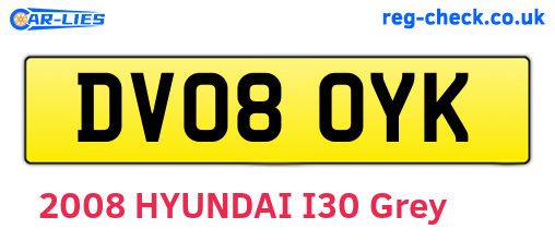 DV08OYK are the vehicle registration plates.