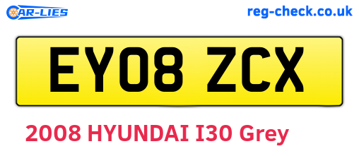 EY08ZCX are the vehicle registration plates.
