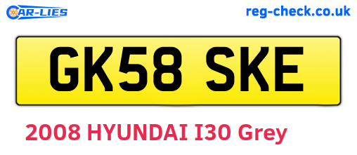 GK58SKE are the vehicle registration plates.