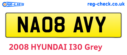 NA08AVY are the vehicle registration plates.