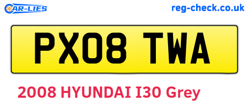 PX08TWA are the vehicle registration plates.