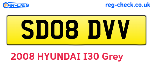 SD08DVV are the vehicle registration plates.