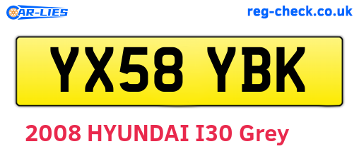 YX58YBK are the vehicle registration plates.