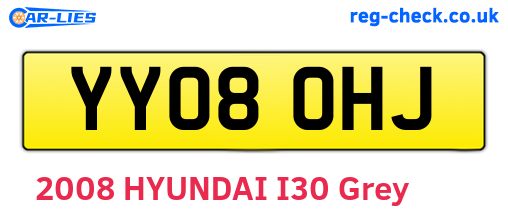YY08OHJ are the vehicle registration plates.