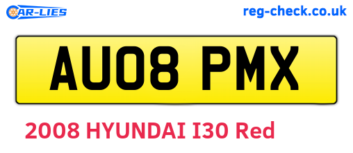AU08PMX are the vehicle registration plates.