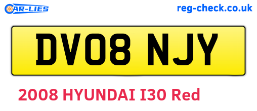 DV08NJY are the vehicle registration plates.