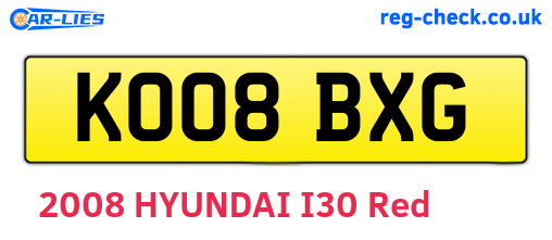 KO08BXG are the vehicle registration plates.