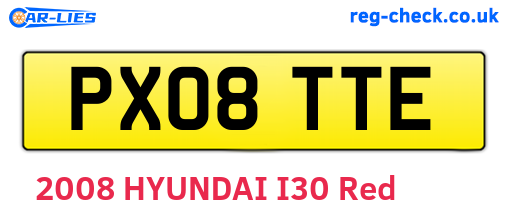 PX08TTE are the vehicle registration plates.