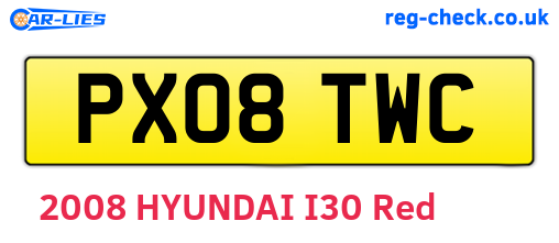 PX08TWC are the vehicle registration plates.