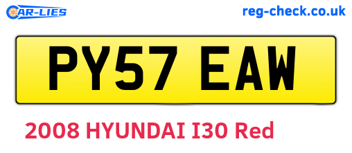 PY57EAW are the vehicle registration plates.