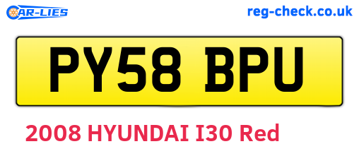 PY58BPU are the vehicle registration plates.