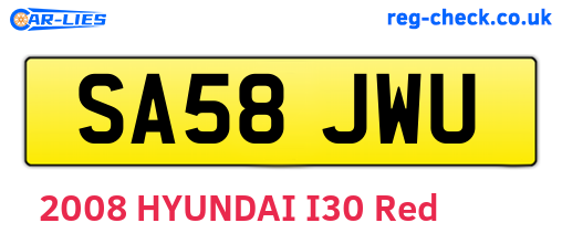 SA58JWU are the vehicle registration plates.