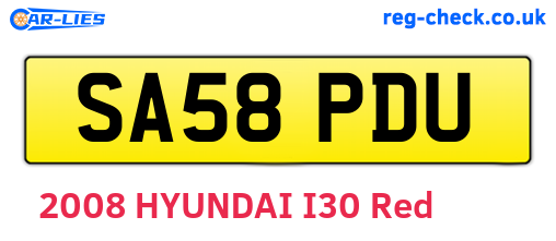 SA58PDU are the vehicle registration plates.