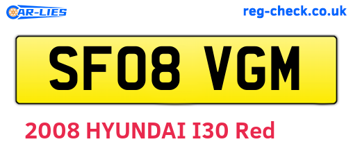 SF08VGM are the vehicle registration plates.