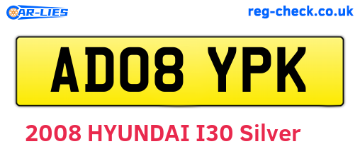 AD08YPK are the vehicle registration plates.