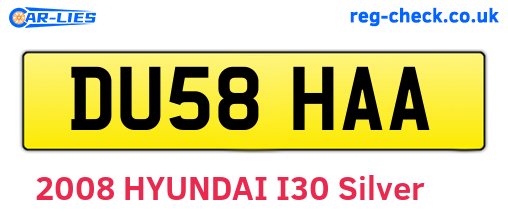DU58HAA are the vehicle registration plates.