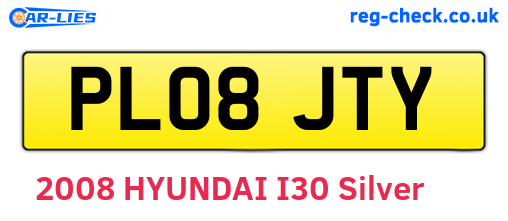 PL08JTY are the vehicle registration plates.