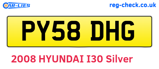 PY58DHG are the vehicle registration plates.