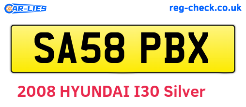 SA58PBX are the vehicle registration plates.