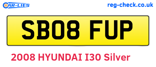 SB08FUP are the vehicle registration plates.