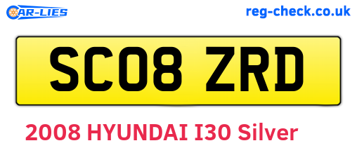 SC08ZRD are the vehicle registration plates.
