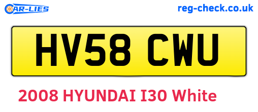 HV58CWU are the vehicle registration plates.