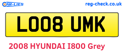 LO08UMK are the vehicle registration plates.