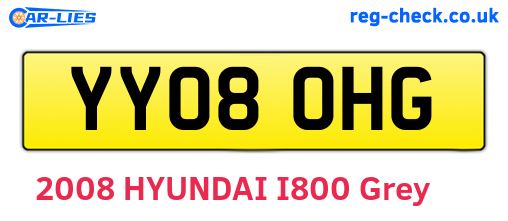 YY08OHG are the vehicle registration plates.