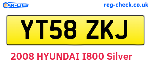 YT58ZKJ are the vehicle registration plates.