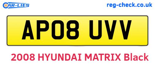 AP08UVV are the vehicle registration plates.