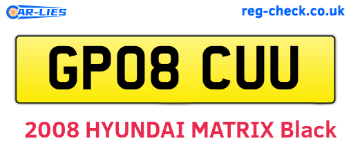 GP08CUU are the vehicle registration plates.