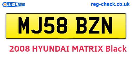 MJ58BZN are the vehicle registration plates.