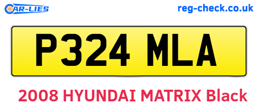 P324MLA are the vehicle registration plates.