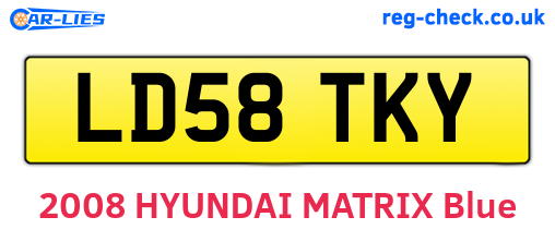 LD58TKY are the vehicle registration plates.