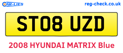 ST08UZD are the vehicle registration plates.