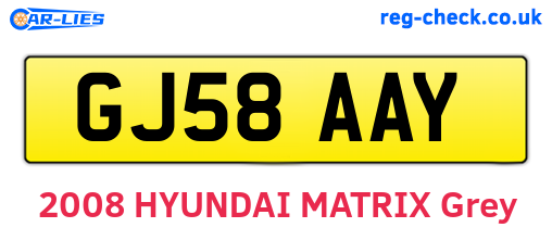 GJ58AAY are the vehicle registration plates.