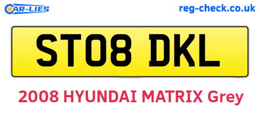 ST08DKL are the vehicle registration plates.