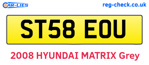 ST58EOU are the vehicle registration plates.