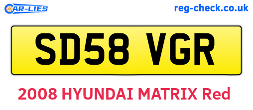 SD58VGR are the vehicle registration plates.