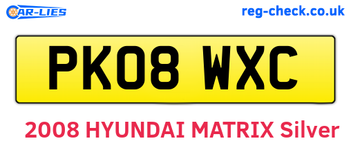 PK08WXC are the vehicle registration plates.