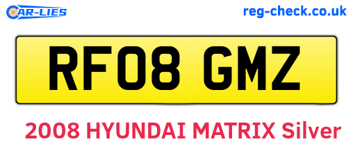 RF08GMZ are the vehicle registration plates.