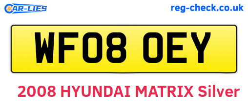 WF08OEY are the vehicle registration plates.