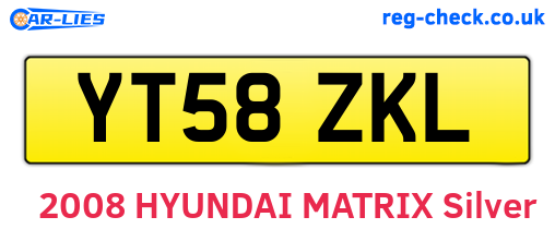 YT58ZKL are the vehicle registration plates.