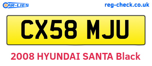 CX58MJU are the vehicle registration plates.
