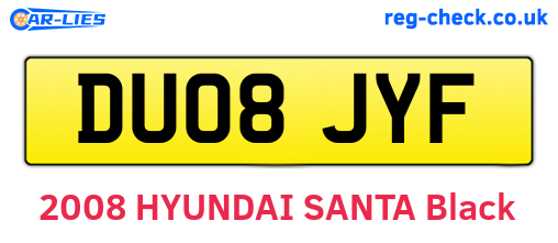 DU08JYF are the vehicle registration plates.